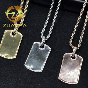 Colgante Placa de Identificación de Moissanita Estilo Hip Hop Iced Out en Plata Esterlina 925 con Cadena de Cuerda, Joyería Lista para Enviar - Product Image 3