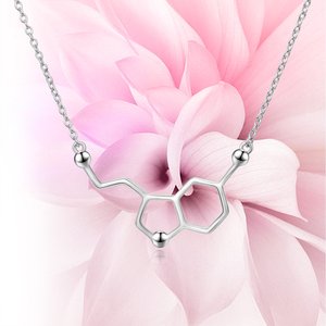 925 in argento Sterling serotonina molecola di felicità neurotrasmettitore collana alla moda rodio Science Lover <span class=keywords><strong>gioielli</strong></span> per feste - Product Image 6
