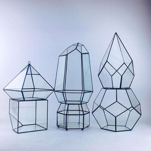 Terrario Geometrico in Vetro Stile Vintage <span class=keywords><strong>Nero</strong></span> e Oro Irregolare all'Ingrosso per Piante Succulente da Tavolo - Product Image 5