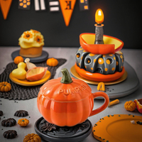 Nouveau Produit 2025 – Tasse à Café en Céramique Réutilisable Créative en Porcelaine Citrouille d'Halloween Personnalisée – Fabricant pour Cadeaux Promotionnels
