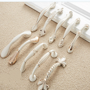 Ivory White Zinc Alloy Cabinet Handle Bar Minimalist Solid Thickened <b>Gold</b> Edge <b>Drawer</b> Wardrobe Door <b>Pull</b> - Product Image 4