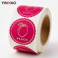 Autocollants personnalisés Yingao imperméables, autocollants en feuille d'or pour fruits, autocollants adhésifs imperméables, logo personnalisé, autocollants d'emballage