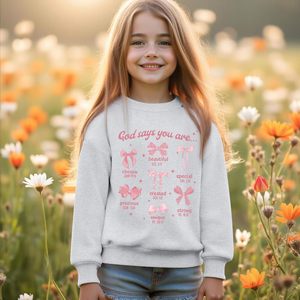 Sweat-shirt à capuche Christian pour filles, avec motif nœud, à manches longues, en tissu tricoté respirant, pour enfants et femmes - Product Image 4
