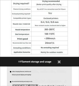 Filamento de Impresora 3D de Fibra de Carbono ASA de Alta Resistencia, 1.75 mm, 1 kg, Resistente a los Rayos UV y a la Intemperie, Estabilidad Térmica y Mecánica Superior - Product Image 3