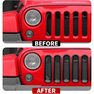 Insertos para Parrilla Delantera, Cubiertas Decorativas para Parrilla, Accesorios Exteriores para <span class=keywords><strong>Jeep</strong></span> Wrangler 2007-2018 JK & Unlimited Sports Sahara <span class=keywords><strong>Rubicon</strong></span> X - Product Image 3
