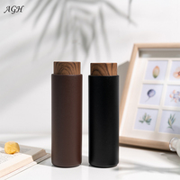 400ml En Bois Grain Personnalisée Couverture Couleur Couvercle Droite Bouteilles En Acier Inoxydable Isolation Sous Vide Bouteilles D'eau avec Boule À Thé