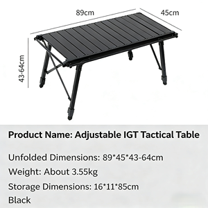 Table <span class=keywords><strong>de</strong></span> <span class=keywords><strong>camping</strong></span> pliante d'extérieur, type chenille, plateau en aluminium avec poteaux <span class=keywords><strong>de</strong></span> suspension pour pique-nique, barbecue, jardin - Product Image 4