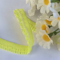 Bande de dentelle élastique à double volant de 1,2 cm pour la décoration de vêtements faits main et de bijoux
