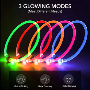 Collier LED pour chien électronique, collier lumineux pour chien qui brille dans le noir, colliers lumineux réglables pour animaux de compagnie, collier LED pour chien pour la sécurité nocturne, accessoires pour animaux de compagnie - Product Image 3