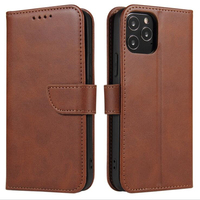 Étui de téléphone en cuir PU gaufré de luxe de haute qualité pour 13 Pro Max avec porte-cartes, béquille et design fin