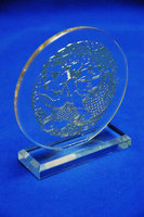 Plaque en acrylique gravée au laser 3D personnalisée, ornement souvenir avec support de présentation, cadeau commémoratif de bureau personnalisé