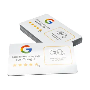 بسعر المصنع تصميم خاص RFID بطاقة عمل PVC NFC بطاقة مراجعة جوجل