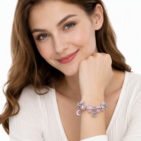 Lot de bracelets de charme pour femmes, 25 modèles, chaîne serpent plaquée, bracelets à breloques perlés, vente en gros, personnalisation OEM, direct usine
