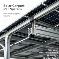 Système de montage solaire personnalisé, rail de support pour panneaux photovoltaïques en aluminium 6063, support de fixation pour installation sur toit et au sol