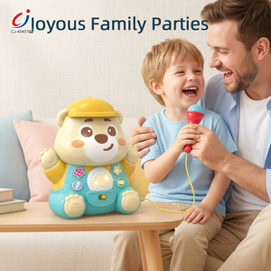 Microphone Karaoké Lumineux Chengji pour Enfants, Jouet Musical Éducatif en Forme d'Ours, Fonctionnant sur Piles - Product Image 3