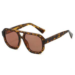 Lunettes de soleil polarisées pour hommes, monture carrée rétro 2025, double pont, protection UV400, grand format, personnalisables avec logo - Product Image 6