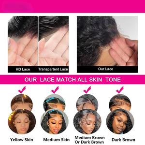 12A Double tirage crépus bouclés 13x4 dentelle frontale perruque de cheveux birman Curl perruques de cheveux humains couleur naturelle vague profonde perruque de cheveux - Product Image 6