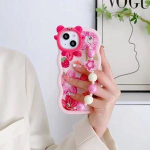 Baili เคสมือถือลายการ์ตูน3D ขอบคลื่นมอนสเตอร์ตัวน้อย<span class=keywords><strong>สร้อย</strong></span><span class=keywords><strong>ข้อ</strong></span><span class=keywords><strong>มือ</strong></span>แบบออกแบบได้ตามต้องการสายโซ่มุกฝาครอบโทรศัพท์มือถือสำหรับ iPhone 15 14 13 - Product Image 6