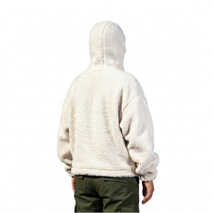 Oem High Quality Unisex Oversized Solid Zipper Winter <b>Sherpa</b> Fleece <b>Hoodie</b> Custom Ninja Design 100% Organic Cotton Hooded - Product Image 2