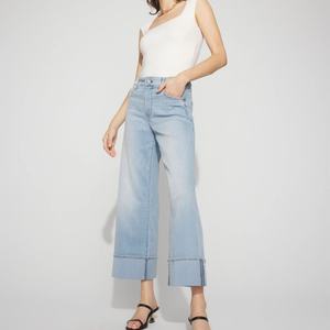 Jeans de Mezclilla de Algodón para Mujer, Estilo Moderno 2025, Cintura Baja, Pierna Ancha, Estilo Baggy - Product Image 2