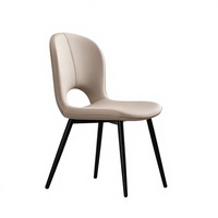 Chaise de salle à manger minimaliste en cuir, confortable, pour appartement, salon, table à manger, tabouret, mobilier commercial pour restaurants