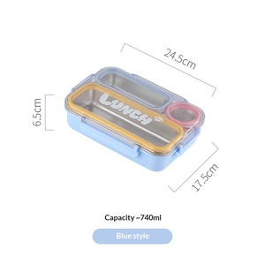 Boîte à lunch isotherme en acier inoxydable de qualité alimentaire 2026 avec système de verrouillage à quatre côtés et couverts intégrés - Product Image 3