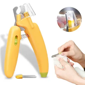Sharp Pet Cat Circular Nail Cutter Scissors Stainless Steel Paw Claws Trimmer Dog Nail Clipper with LED Lights Grinder