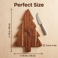 Acacia houten snijplank in de vorm van een kerstboom, van olijfhout en hars, decoratief houten kaasplank