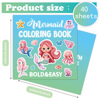 Livre de coloriage personnalisé d'usine pour enfants 40 pages mignon dessin animé arc-en-ciel cheval sirène livre de dessin enfants livres de coloriage simples