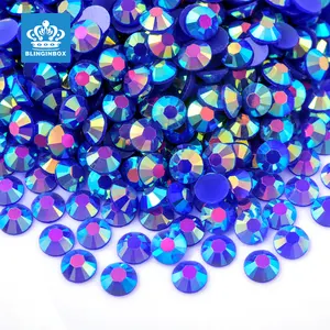 Blinginbox Wholesale 2mm-6mm Jelly White AB Flatback Crystal Stones Gems Non Hotfix Resin Rhinestone For Decoration