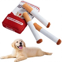 Jouet interactif créatif et amusant pour chien en forme de cigarette, jouet à mâcher en peluche avec son couineur, sac de rangement pour cigarettes