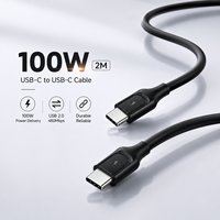 Câble USB-C vers USB-C 100W 2,0M 5A PD à charge rapide, câble de données USB 2.0 tressé en nylon Type C, vente chaude, usine OEM ODM