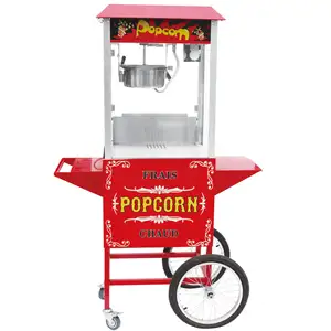 Commercial cycle popcorn coating machine with wheels electric pop corn makers automatic popcorn machine with cart