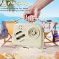 Pille Çalışan, Prizli, Retro Hoparlörlü, Plastik, DC Saatli, Küçük Taşınabilir AM/FM Vintage Transistörlü Radyo