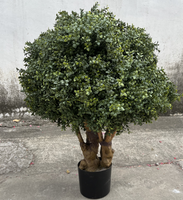 Boule de topiaire artificielle en buis vert de 90 cm, résistante aux UV, pour décoration intérieure, en plastique, durée de vie 5-8 ans
