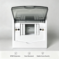 Boîtier de distribution MCB encastré 4 voies AE-4, en plastique ignifuge avec couvercle transparent, IP30, équipement de distribution d'énergie intérieur