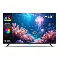 CHIGO Harga Terjangkau Layar Tipis Anti Pecah Melengkung 34-85 Inci Smart HDTV 4K 120Hz Kelas A+ LED Backlit untuk TV Kamar Mandi