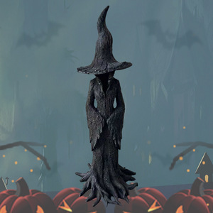 Estatua de Bruja de Resina, Adorno de Halloween para Interiores, Bruja Pequeña, Bruja Grande con Sombrero - Product Image 2