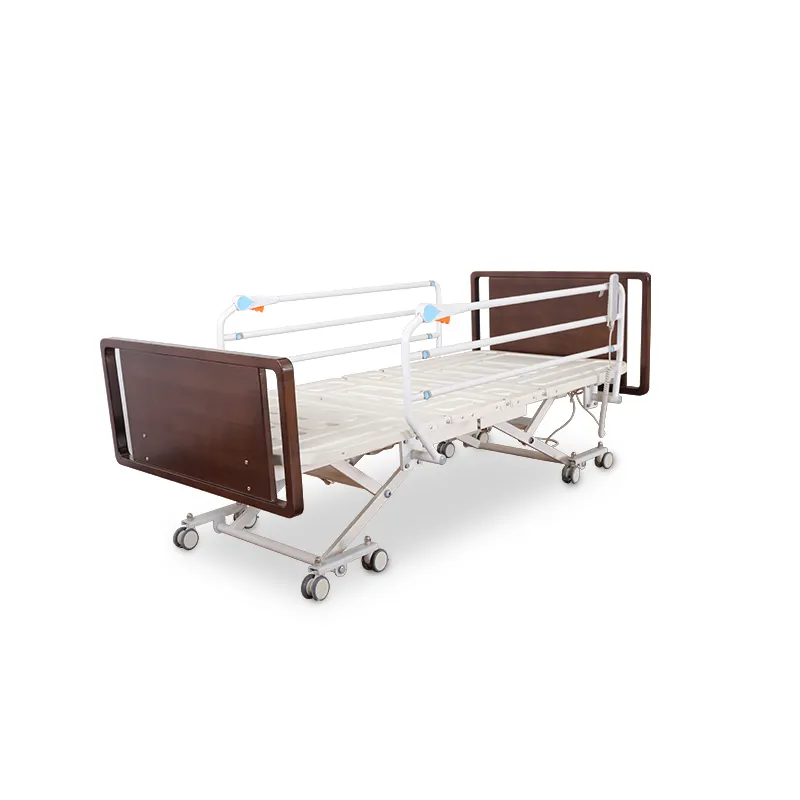 5 fonksiyon ahşap evde bakım yatağı yaşlı tıbbi hasta yatağı için engelli elektrikli hastane yatağı