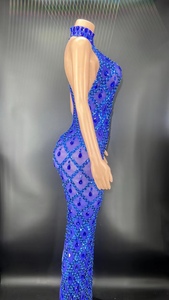 Nuovo Prodotto 2022 Popolare Ultimo Design Abiti da Festa con <span class=keywords><strong>Paillettes</strong></span> Lucenti Vestiti da Sera Lunghi da Donna <span class=keywords><strong>Blu</strong></span> Diamante Abiti Da Festa Donna - Product Image 5