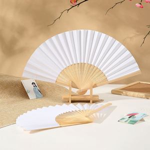 Abanico de mano plegable de papel de bambú en blanco al por mayor para el Año Nuevo Chino, recuerdos de boda, arte DIY, técnica de tallado, restauración de formas antiguas - Product Image 3