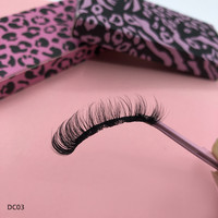 Cheveux synthétiques végétaliens pleine bande cils d curl cils russes D Curl moelleux naturels avec emballage de boîte de cils de marque privée