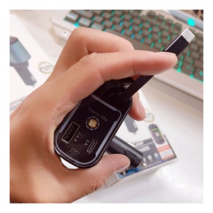 Hot New 120 Wát xe sạc nhanh Loại C PD 3.0 sạc cho điện thoại 4 trong 1 LED hiển thị kỹ thuật số nhanh chóng có thể thu vào xe sạc Adapter - Product Image 4