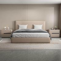 Table de chevet minimaliste moderne à coins arrondis, 2 tiroirs, meuble de rangement gris pour chambre à coucher, armoire d'appoint