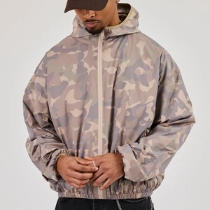 Men <b>Camo</b> Hooded Windbreaker <b>Jacket</b> Full Zip Loose Fit Lightweight Streetwear Coat Custom - Product Image 3