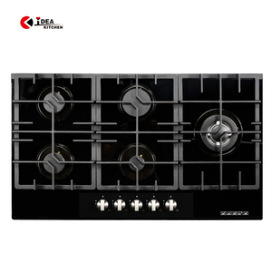 IDEA Nuevo estilo 90cm Cookertop 5 quemadores <span class=keywords><strong>Estufa</strong></span> de gas Parte Empotrada <span class=keywords><strong>Estufa</strong></span> de gas de vidrio templado negro/Placa de cocina - Product Image 2