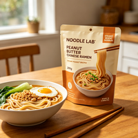 Nouilles Ramen Instantanées 200g Saveur Beurre de Cacahuète Non Frit, Marque Privée OEM, Vente en Gros, Fournisseur Asiatique