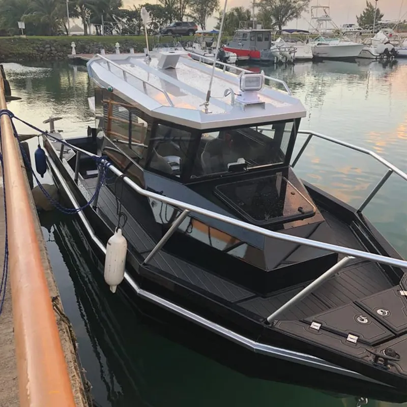 Gospel Boatfishing untuk Dijual 25 Kaki/7.5M Gospel Kerajinan Mudah Kabin Cruiser Perahu Pancing Aluminium Las-CE/Perahu Pontoon dengan Toilet