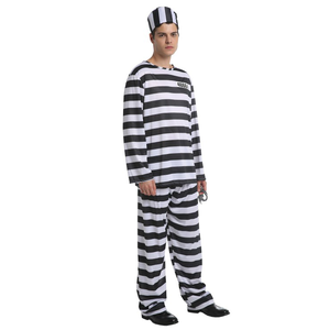 DIXU Adulte Hommes Prisonnier Costumes Halloween Fête Déguisement Cosplay Prisonnier Costume - Product Image 4