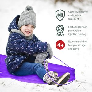 Toboggan en plastique souple <span class=keywords><strong>pour</strong></span> adultes et enfants, idéal <span class=keywords><strong>pour</strong></span> la descente en neige, <span class=keywords><strong>pour</strong></span> 2 personnes maximum, avec poignées de traction - Product Image 4